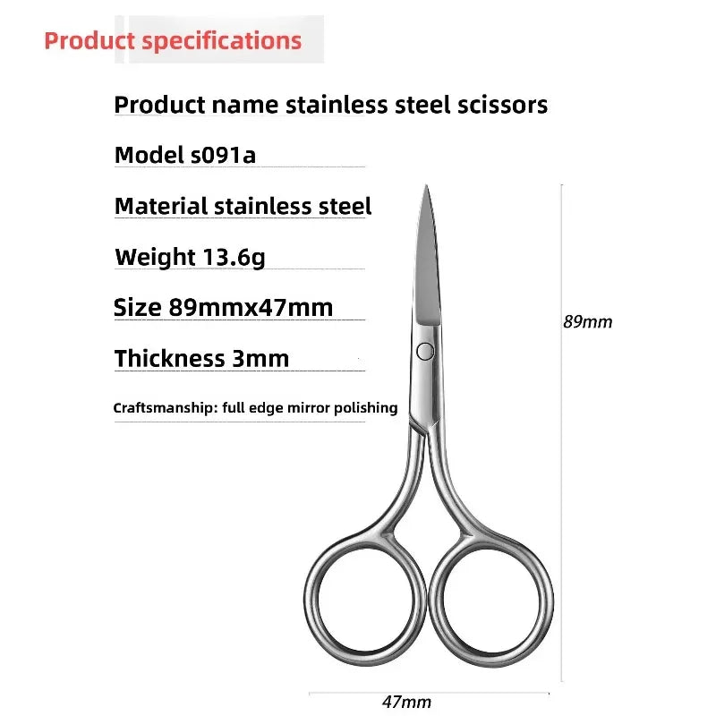 Professional Stainless Steel Hair & Nail Grooming Scissors Set - Compact and Safe for Men & Women