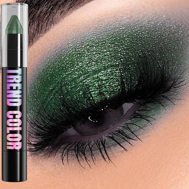 24-Color Pearlescent Glitter Eyeshadow Pencil Waterproof Matte Eye Makeup