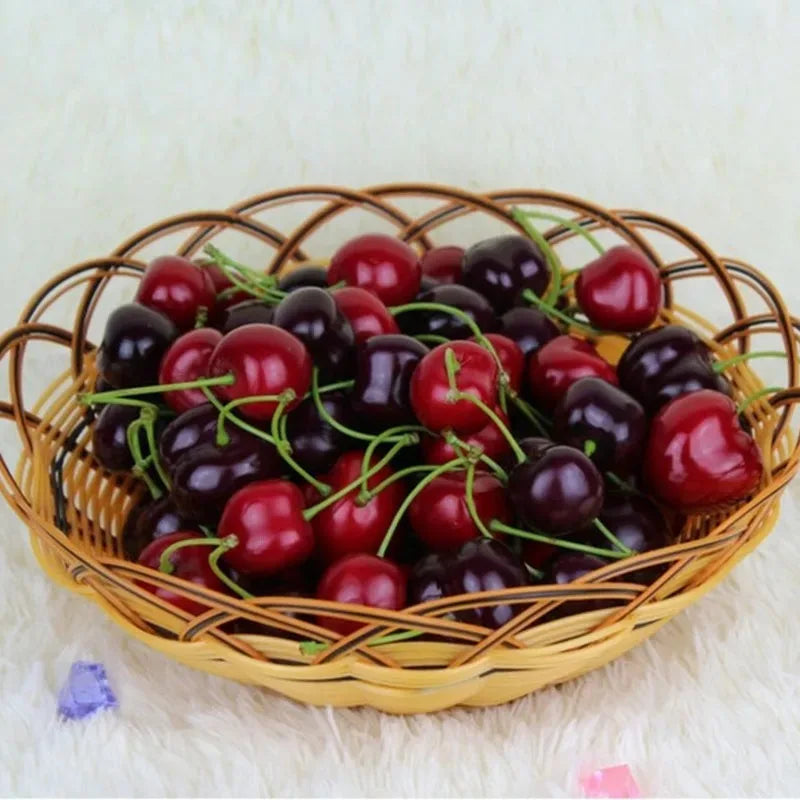 Artificial Cherry Fruit Model 30Pcs Food Photography Props Home Decor