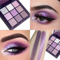 Purple Eyeshadow Palette - 9 Natural & Shimmery Long-Lasting Eye Colors