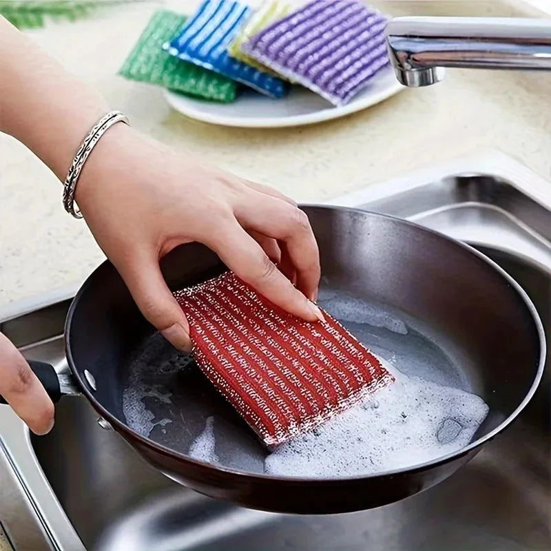 8-Pack Double-Sided Kitchen Dishwashing Sponges with Scrubbing Pads