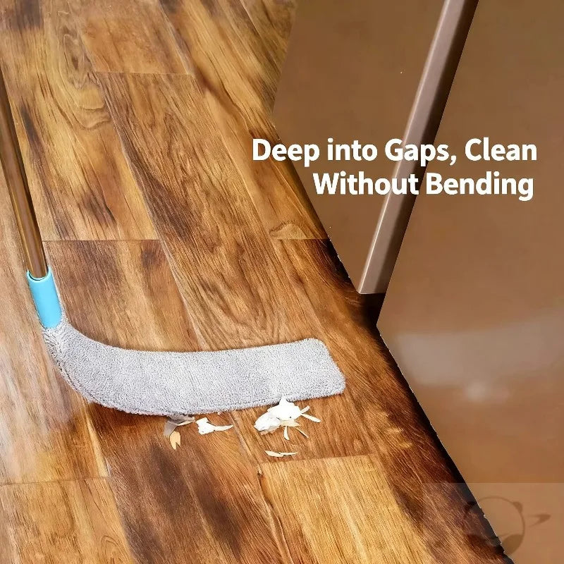 Extendable Mop with Bendable Head and Microfiber Dusting Brush for Home Cleaning