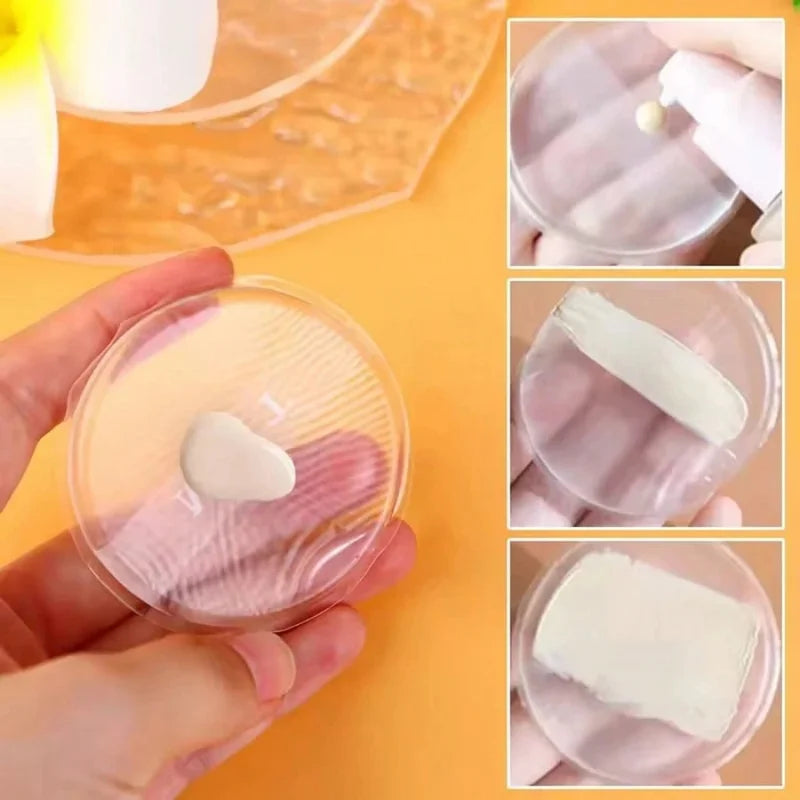 Silicone Makeup Sponge Set - Non-Absorbing Transparent Foundation Puffs