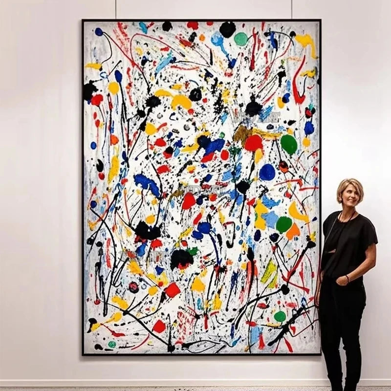 Large Hand-Painted Abstract Oil Canvas Wall Art - Unframed Modern Bedroom Decor