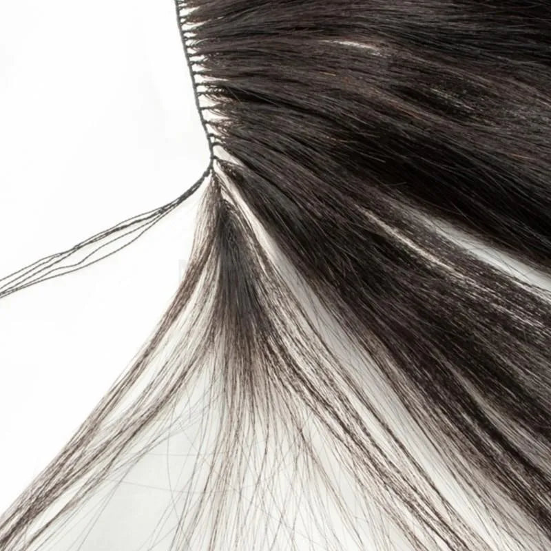 Natural Human Hair Feather Hair Extensions - Micro Ring Weft, Reusable, 20-22 Inch