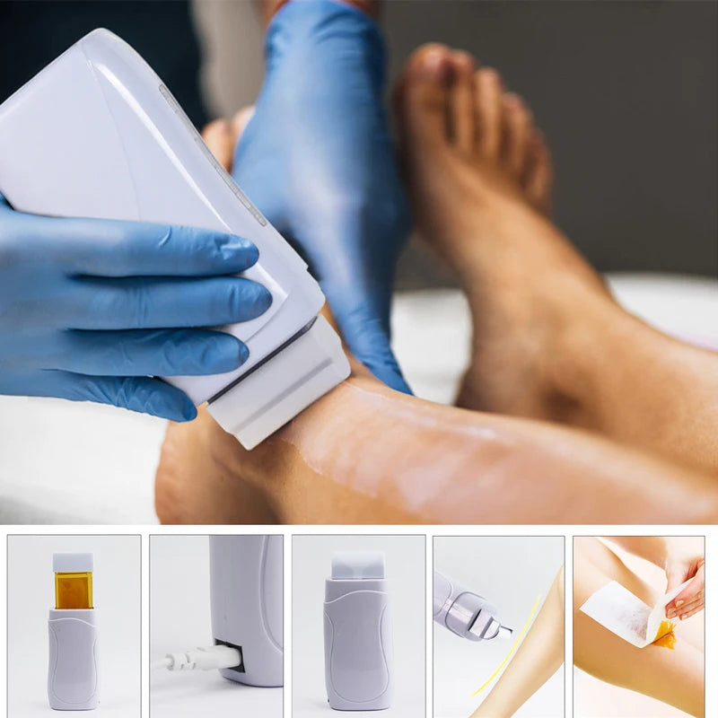 Portable Wax Heater for Hair Removal - Electric Roll-On Waxing Machine for Men & Women