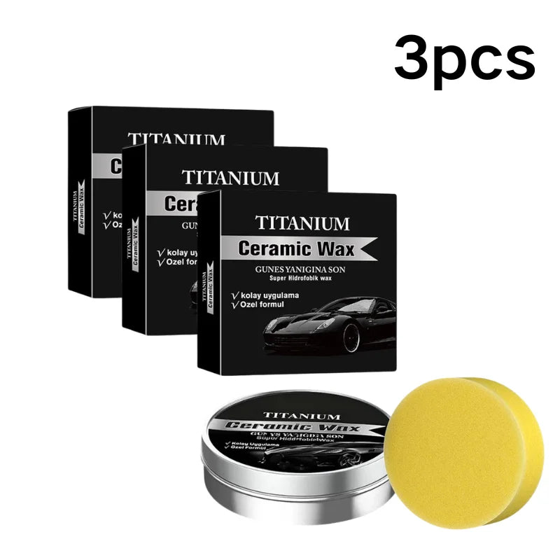 Ceramic Car Wax Sealant Kit - Waterproof Scratch-Resistant Coating with Applicator Sponge