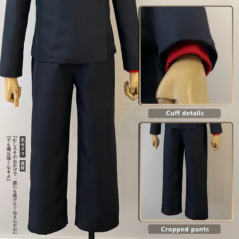 Anime Cosplay Costume Itadori Yuji Uniform Set with Wig and Accessories