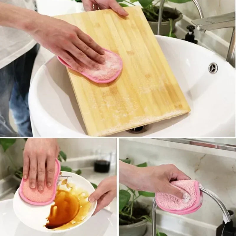 Non-Scratch Microfiber Dish Sponges Set - Kitchen Cleaning Scrub Pads
