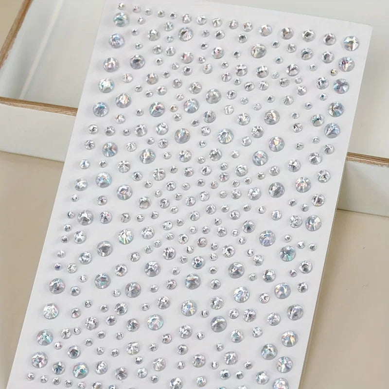 DIY Face & Eye Makeup Rhinestone Stickers - Multicolor Self-Adhesive Gems