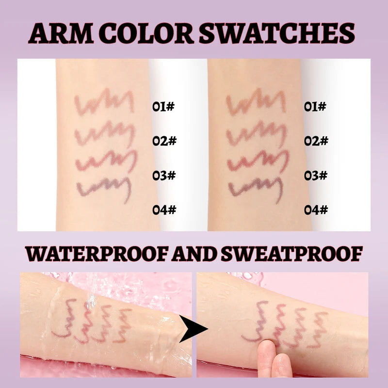 Matte Waterproof Lip Liner Pencil - Natural Lip Contour & Lipstick Effect