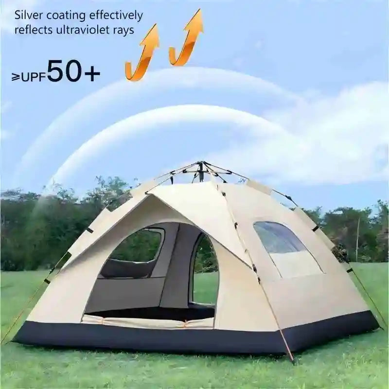 Outdoor Camping Tent with Two Doors and Windows Sunshade Shelter