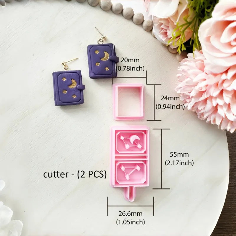 Polymer Clay Book Cutters Set for Jewelry Making - Star Moon & Constellation Design