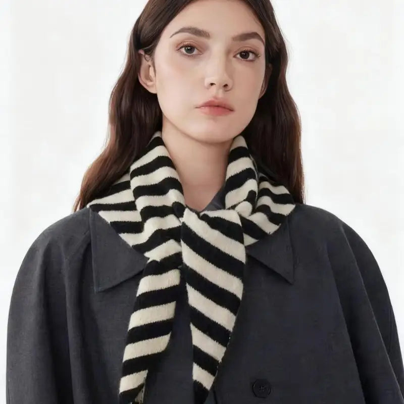 Women’s Wool Blend Triangle Scarf - Versatile Knitted Winter Neck Warmer