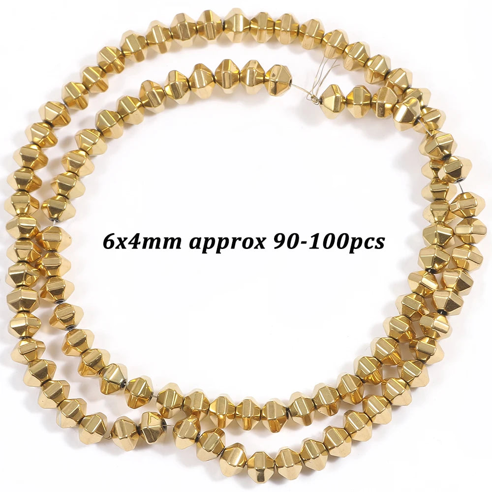 Natural Stone AAA+ Hematite Spacer Beads for Jewelry Making 15''