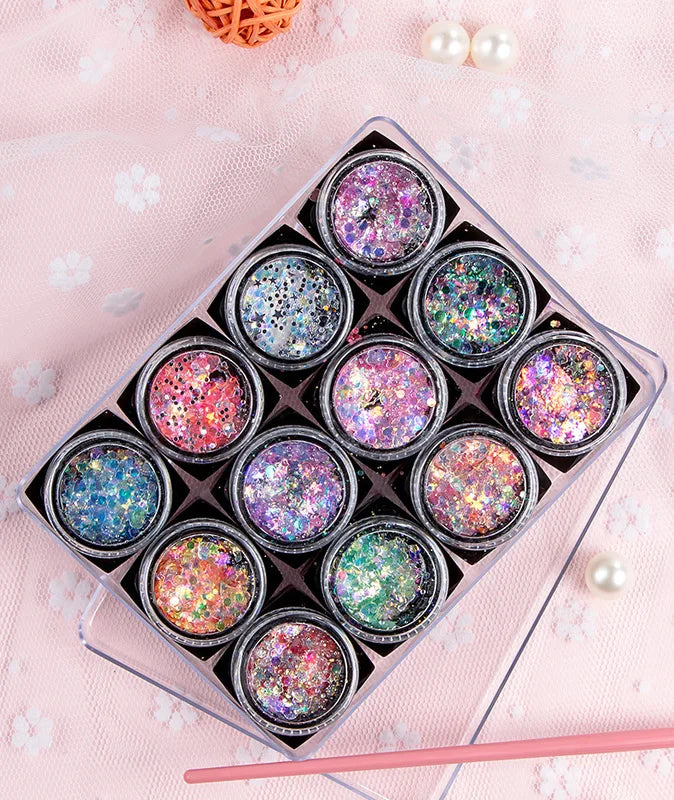 Long Lasting Body Glitter Gel Sequins for Face Hair & Body Prom Party Mermaid Scales