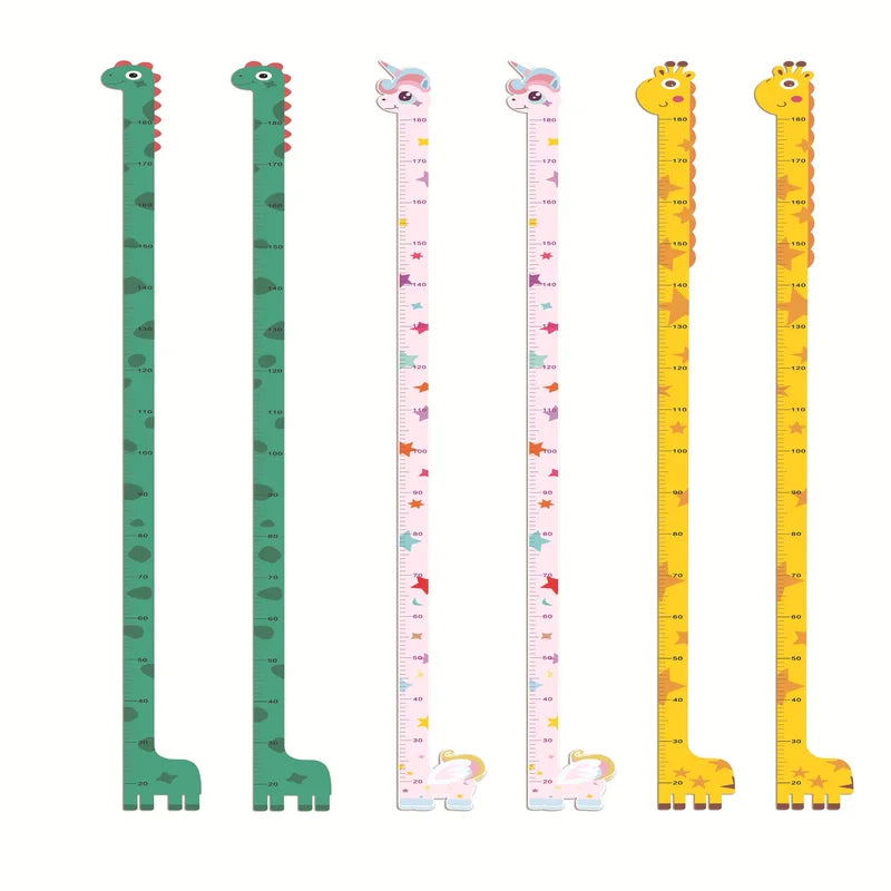 180cm Whimsical Animal Growth Chart Wall Decals for Nursery & Kids Room Decor