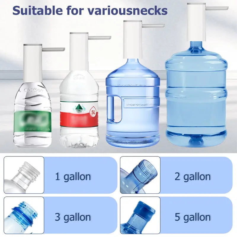 Portable Electric Water Bottle Dispenser with Display and Foldable Pump