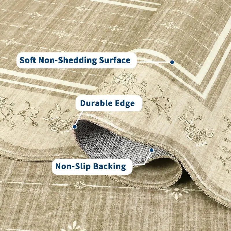 Soft Non-Slip Washable Area Rug for Bedroom & Living Room Home Decor