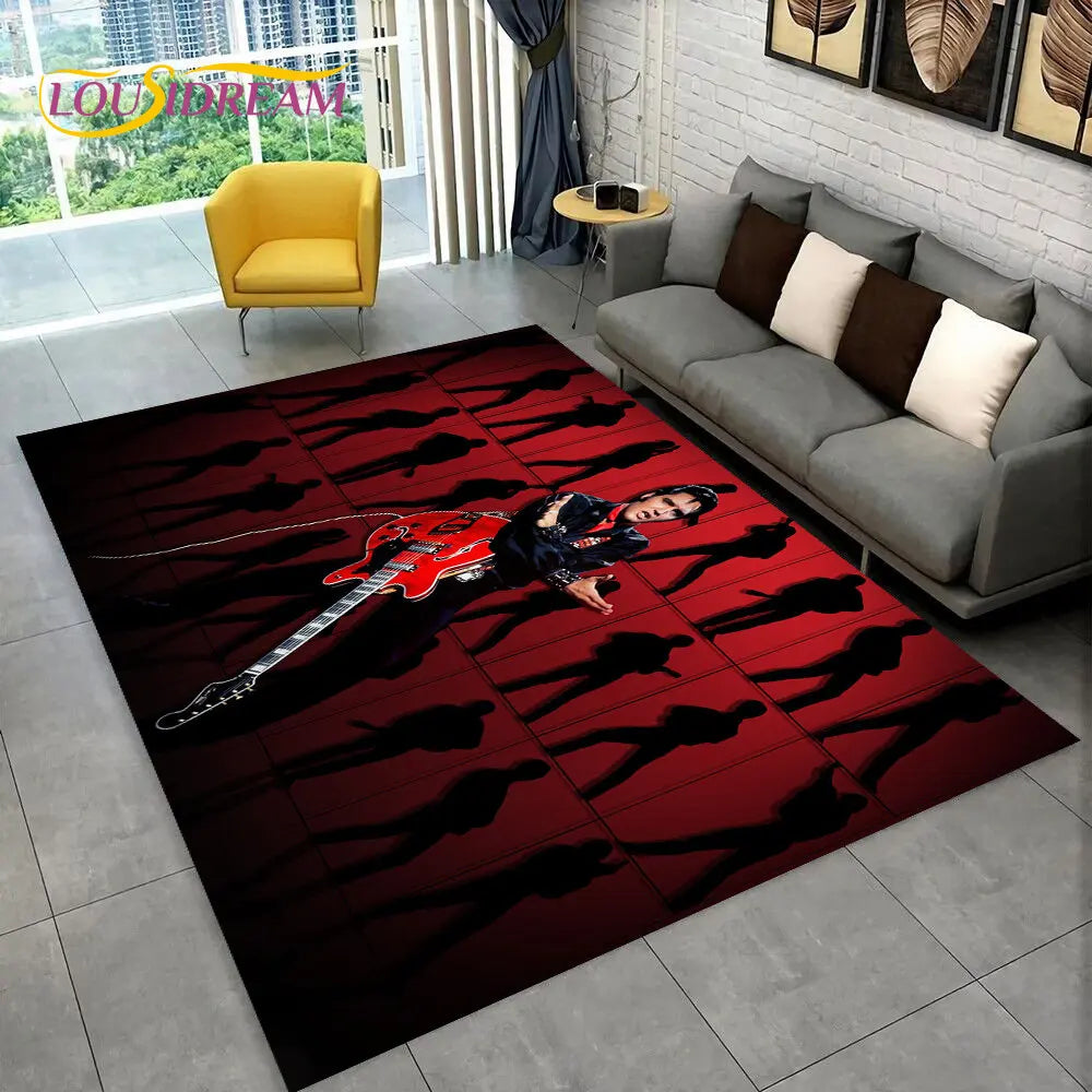 Elvis Presley Retro Area Rug for Living Room & Bedroom - Non-Slip Carpet