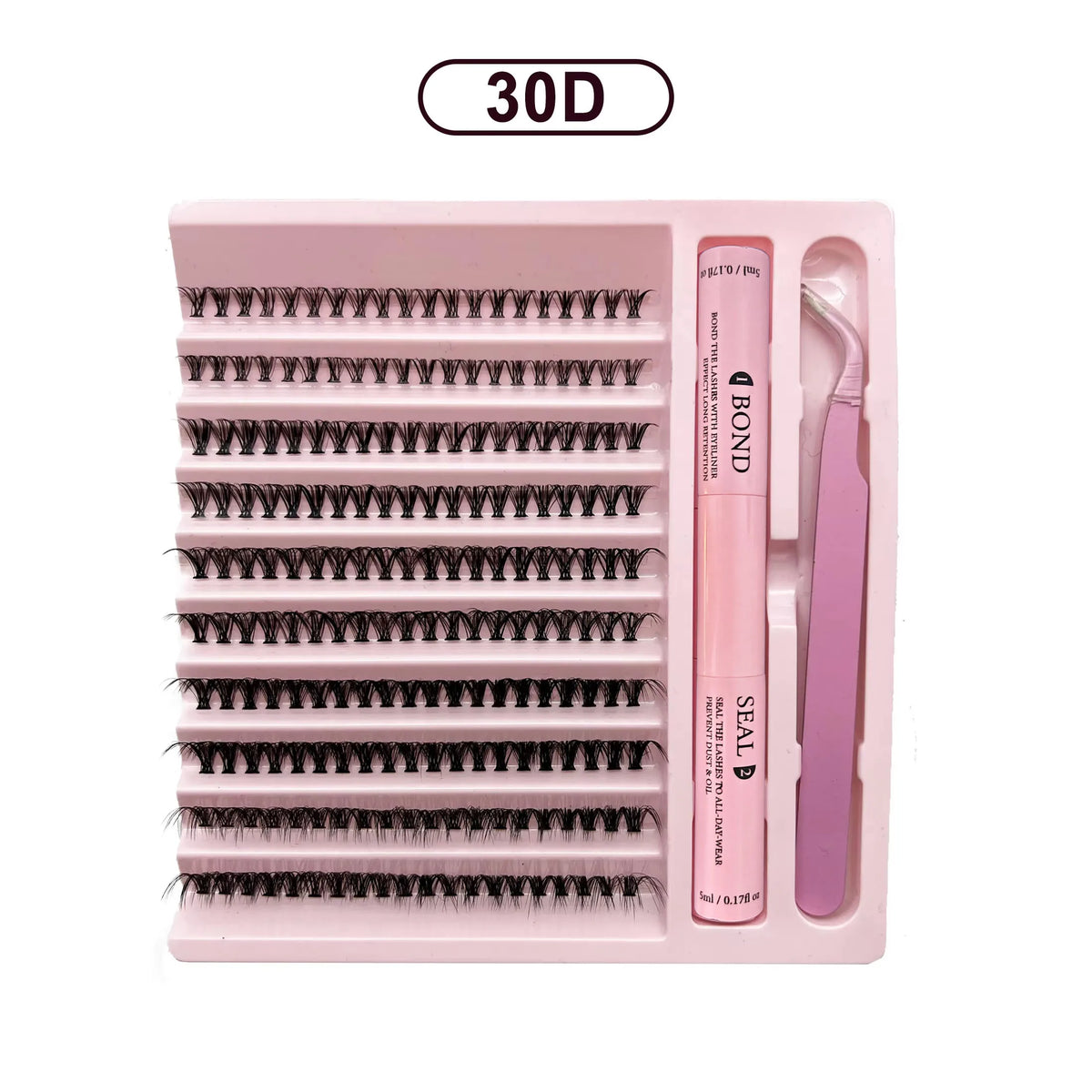 DIY Eyelash Extension Kit with Clusters, Bond & Seal - 200 pcs for Lash DIY