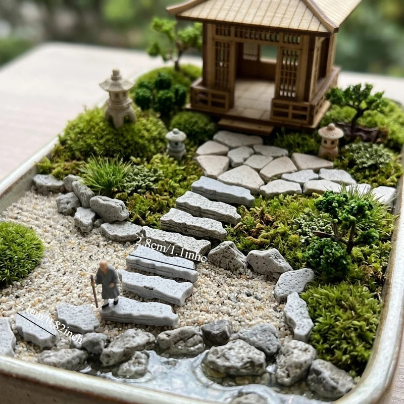 30pcs Realistic Miniature Stone Path Tiles for DIY Diorama and Model Building
