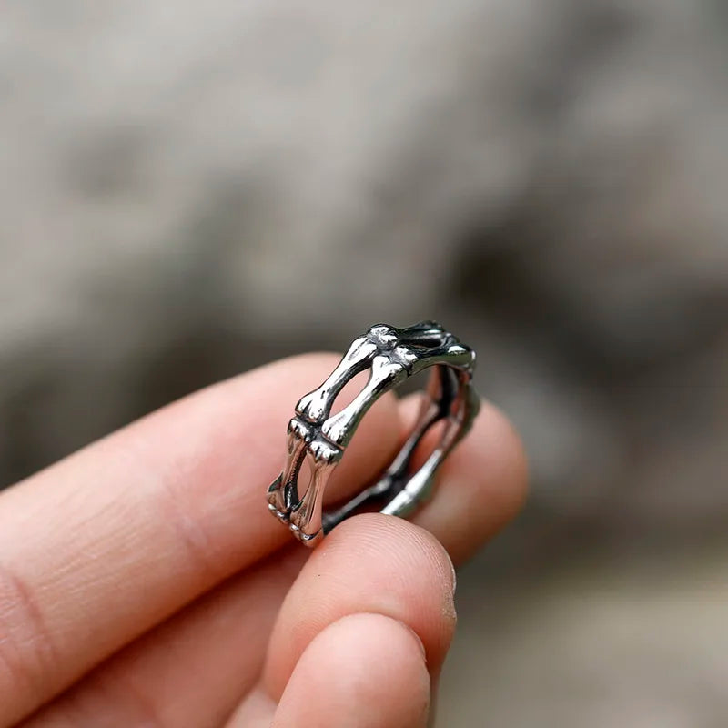 Men's Gothic Skull Punk Ring - Stainless Steel Jewelry for Women & Men