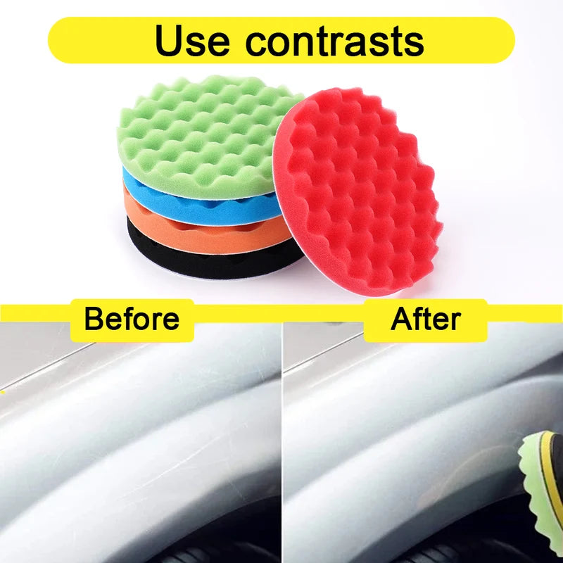 Car Waxing Buffing Pads Set 5 Pcs 150/180mm Polishing Discs for Auto Care