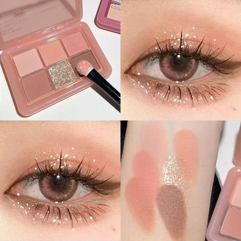 Colorful Glitter & Matte Eyeshadow Palette with 4 Shades for Makeup