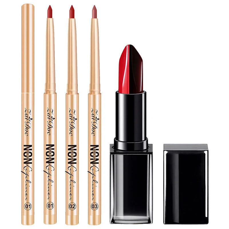 Lip Liner Pencil Set - Long Lasting Waterproof Smudge Proof Natural Finish 3 Colors