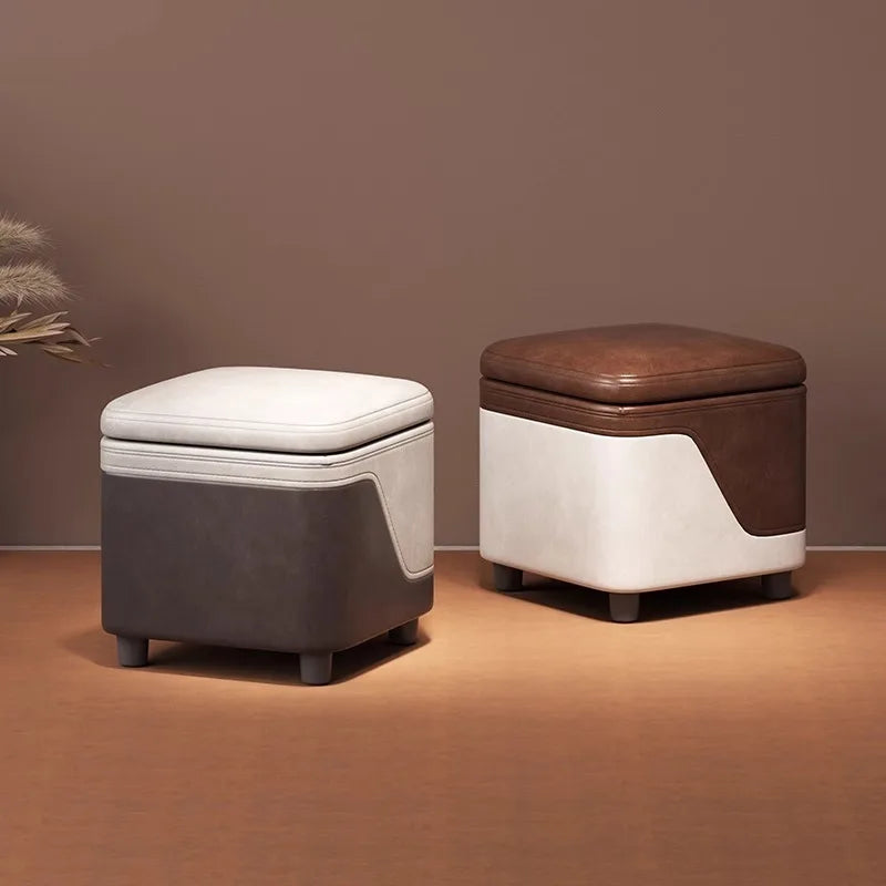 Small Household Shoe Storage Stool with Storage Function - Low, Compact, Multi-Color