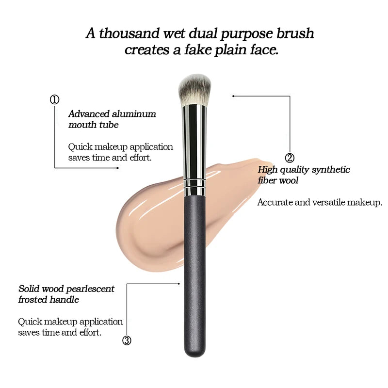Precision Concealer Brush for Dark Circles & Tear Troughs - Dense Flat Head Makeup Tool