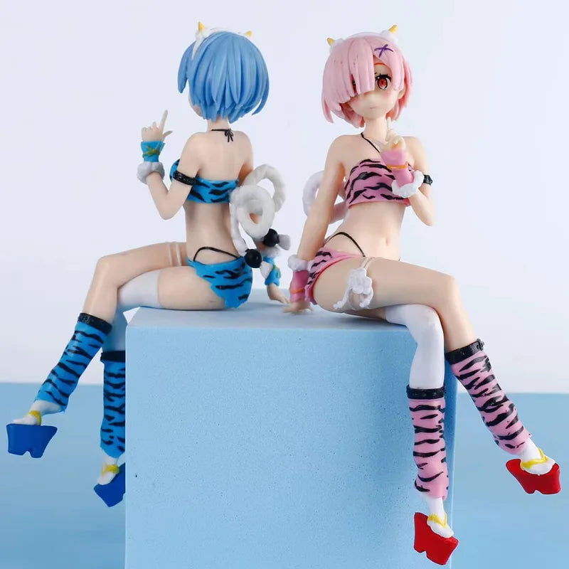 Anime Girl PVC Action Figure Pajamas Set - Sitting Posture, Collectible Toy