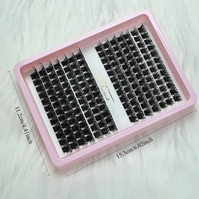 D Curl Fluffy Wispy False Eyelash Clusters - Natural Look Reusable 8-16mm DIY Eyelash Extensions