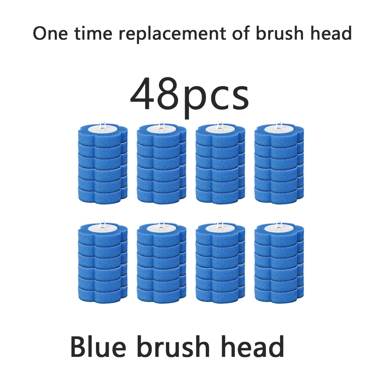 Disposable Toilet Brush Head with Antibacterial Cleaner - Hygienic Replacement Sponge, Universal Fit