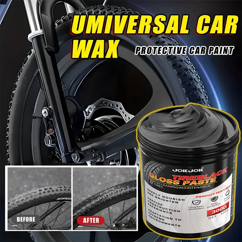 300G Car Tire Gloss Wax - Black Durable Polishing & Refurbishing Wax