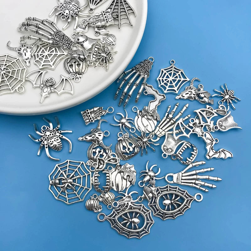 50pcs Zinc Alloy Halloween Charm Charms for Jewelry Making DIY Necklace Bracelet Earrings