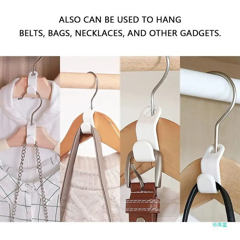 60PCS Plastic Hanger Connection Hooks Stackable Space-Saving Closet Organizer