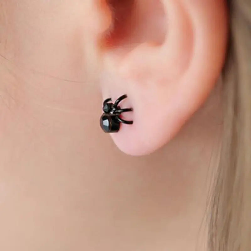 Spider Ear Stud Earrings Insect Jewelry Black Simple Fashion Accessories