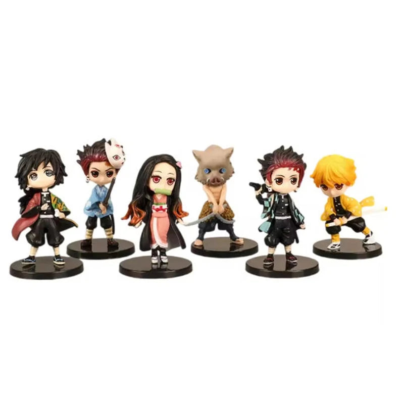 6PCS Anime Demon Slayer Action Figures Set - PVC Model Toys for Collectors