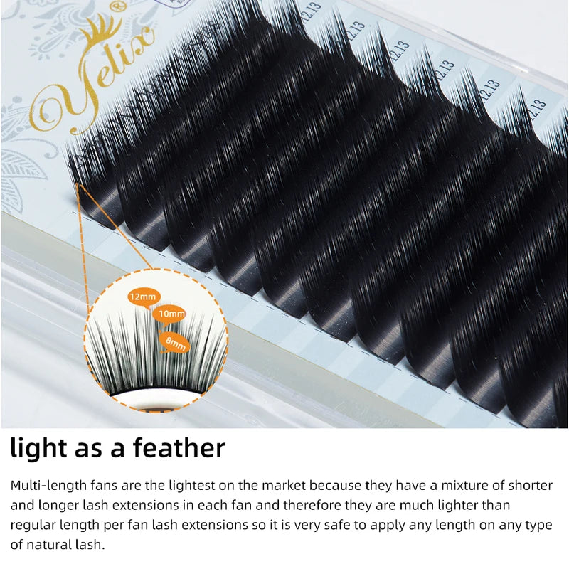 Luxury Multi-Length Fluffy Eyelash Extensions - Natural Camellia Volume Lashes