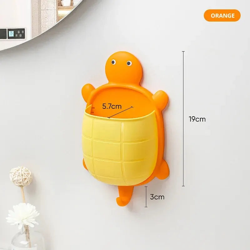 Cute Turtle Design Bathroom Storage Rack - Creative Toothbrush Organizer, Multi-Color