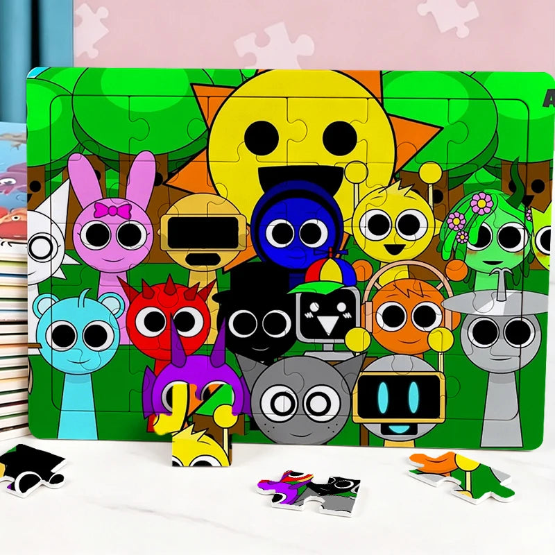 30pcs Multi-Character Jigsaw Puzzle Set for Kids and Family Educational Learning Toys