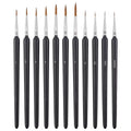 11Pcs Fine Soft Wolf Hair Paint Brushes Set for Watercolor, Oil & Nail Art