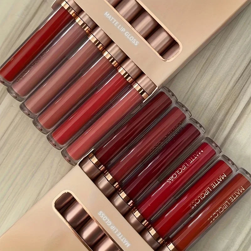 Matte Lip Gloss Set - Moisturizing Long-Lasting Lip Makeup in Multiple Colors