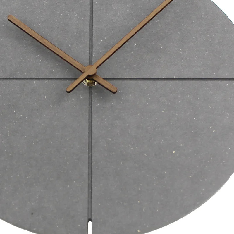 Modern Wooden Wall Clock 28cm Silent Quartz Timepiece for Living Room & Bedroom