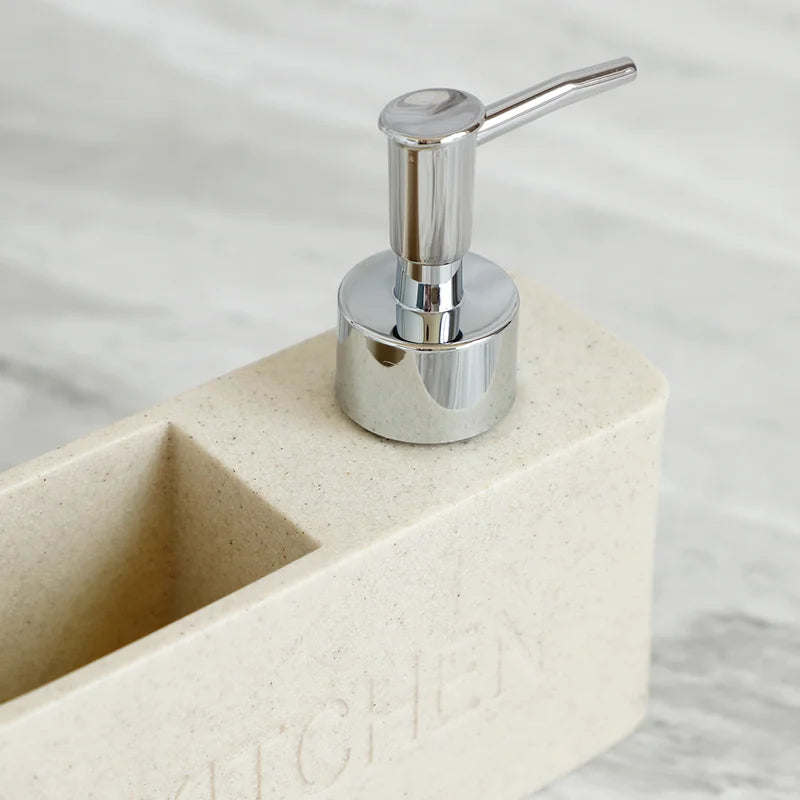 Modern Kitchen Soap Dispenser Set with Pump, Brushes & Holders