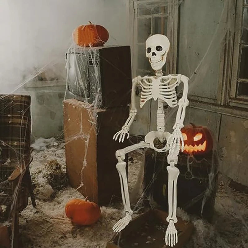 Halloween Human Skeleton Prop 40cm Posable Human Bone Skeleton Horror Decor