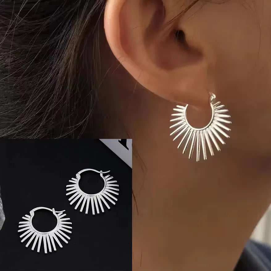 Sterling Silver Geometric Stud Earrings for Women - Versatile Jewelry Gift