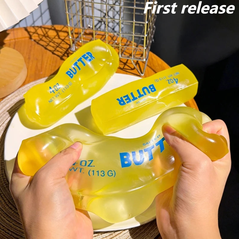 Soft Squeeze Toy for Stress Relief and Relaxation - Fake Food Butter Bread Ornament